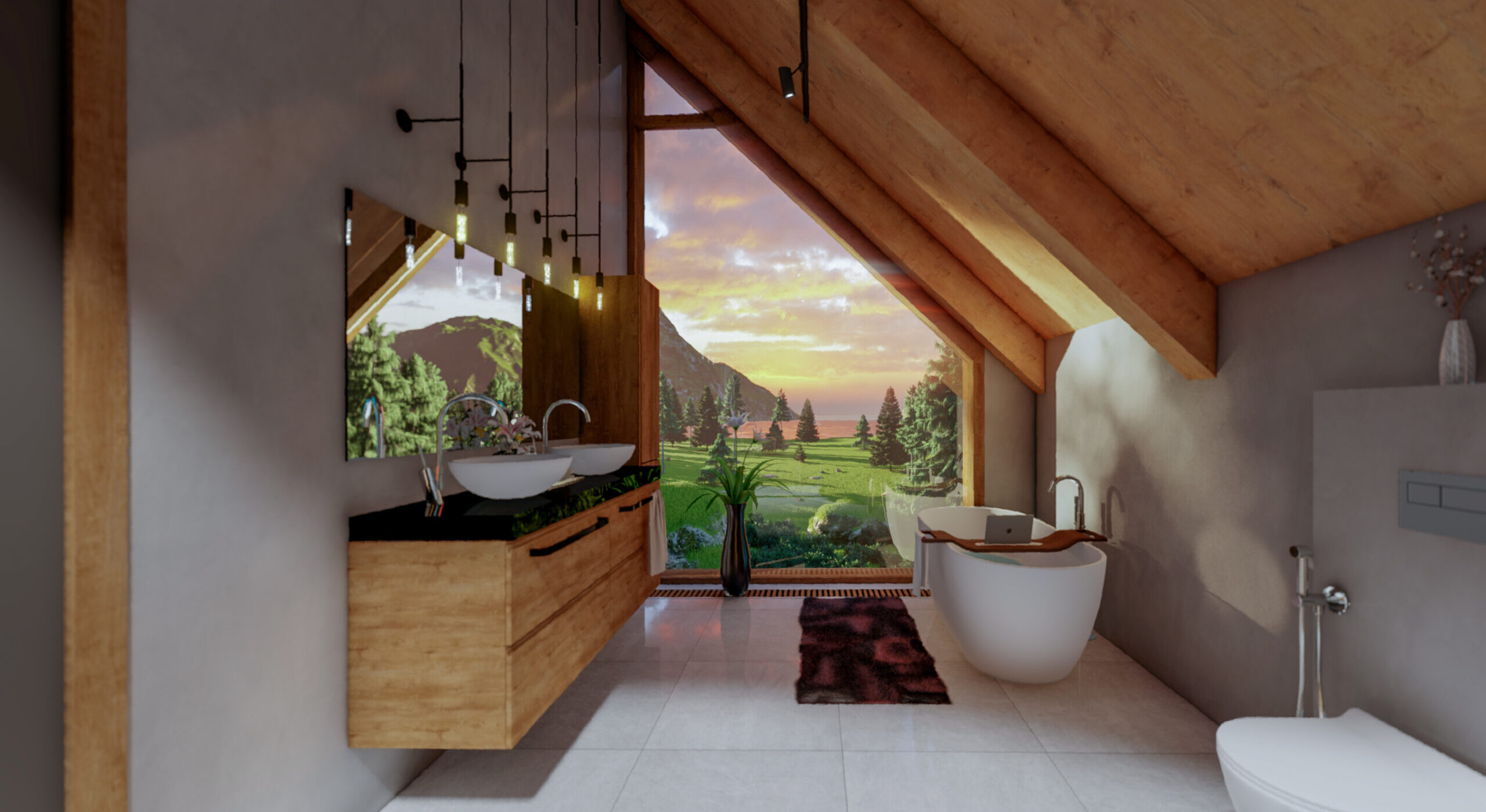 Vannas istaba dizains un vizualizācija